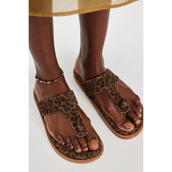 Free People Shoes - FREE PEOPLE Mika Footbed Sandals / Chestnut Leopard Suede